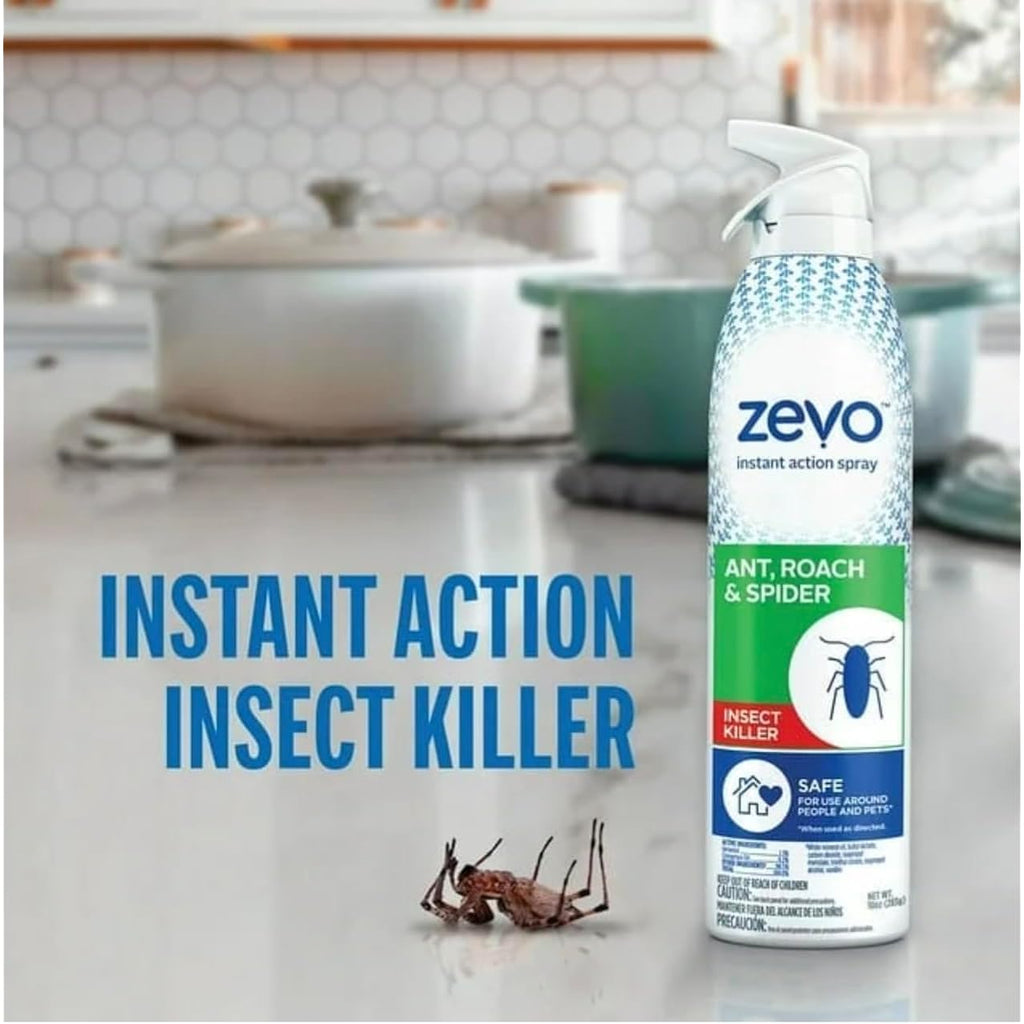 Zevo Roach Killer Ant, Roach, Spider Insect Spray (10 Oz) | Indoor Outdoor Use | Instant Action | Pet People Friendly Safe (2)