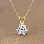 FRIENDLY DIAMONDS Lab Grown Diamond Solitaire Pendant Necklace Round Shpae | IGI Certified 1-5 Carat EF VS 14K Gold With Chain | 6 Prong Pendant Necklace