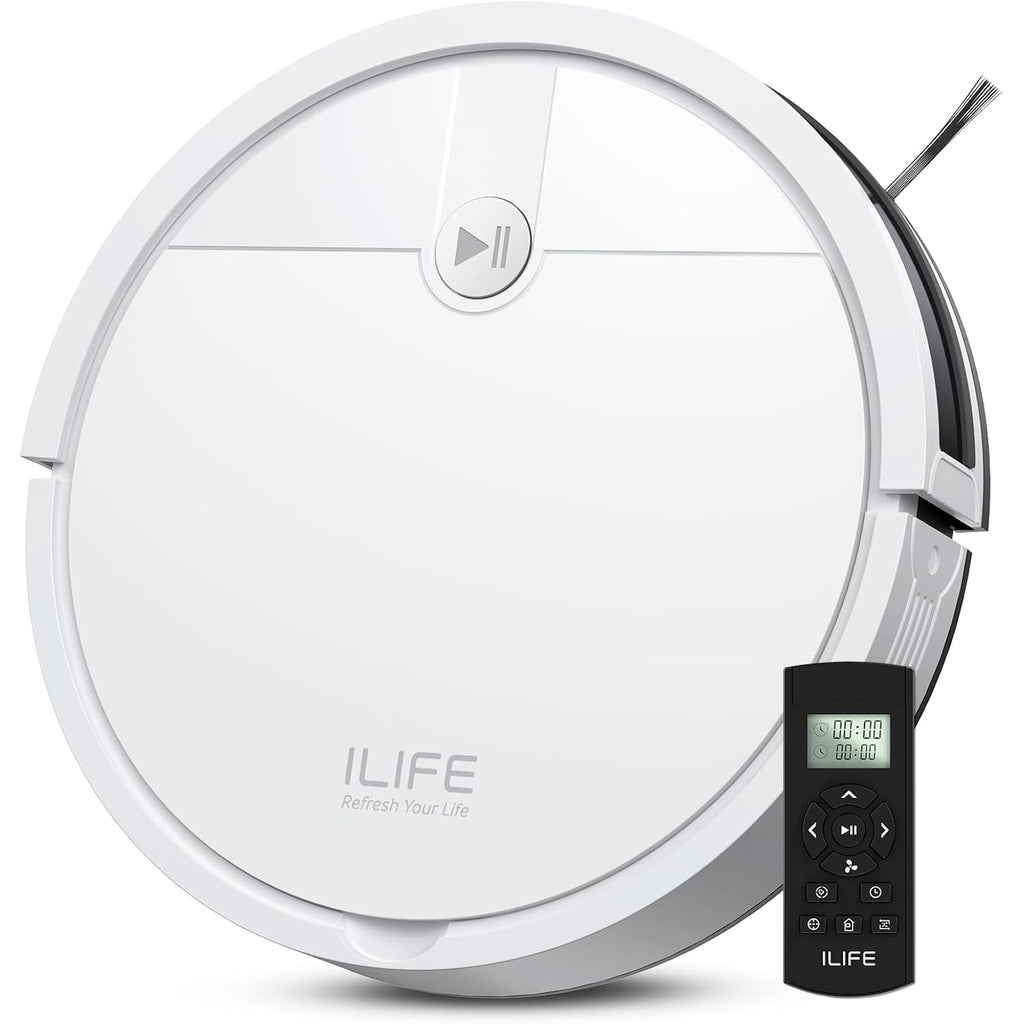 Ilife V2 Robot Vacuum Cleaner, Tangle-Free Suction | 120 Mins Runtime, Slim, Self-Charging Robotic Vacuum Cleaner, Ideal For Pet Hair And Hard Floors