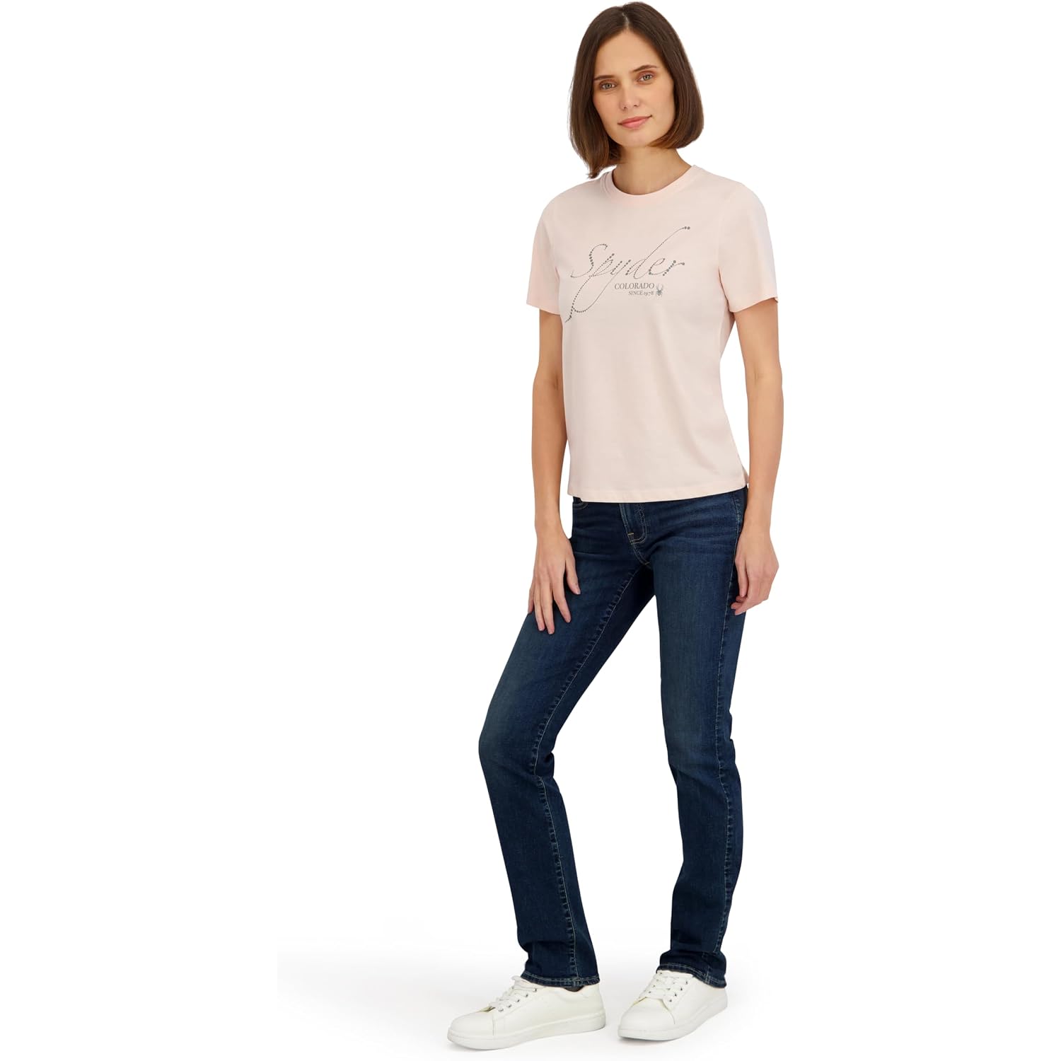 Spyder Women'S Sparkle Logo Graphic Short Sleeve Tee T-Shirt