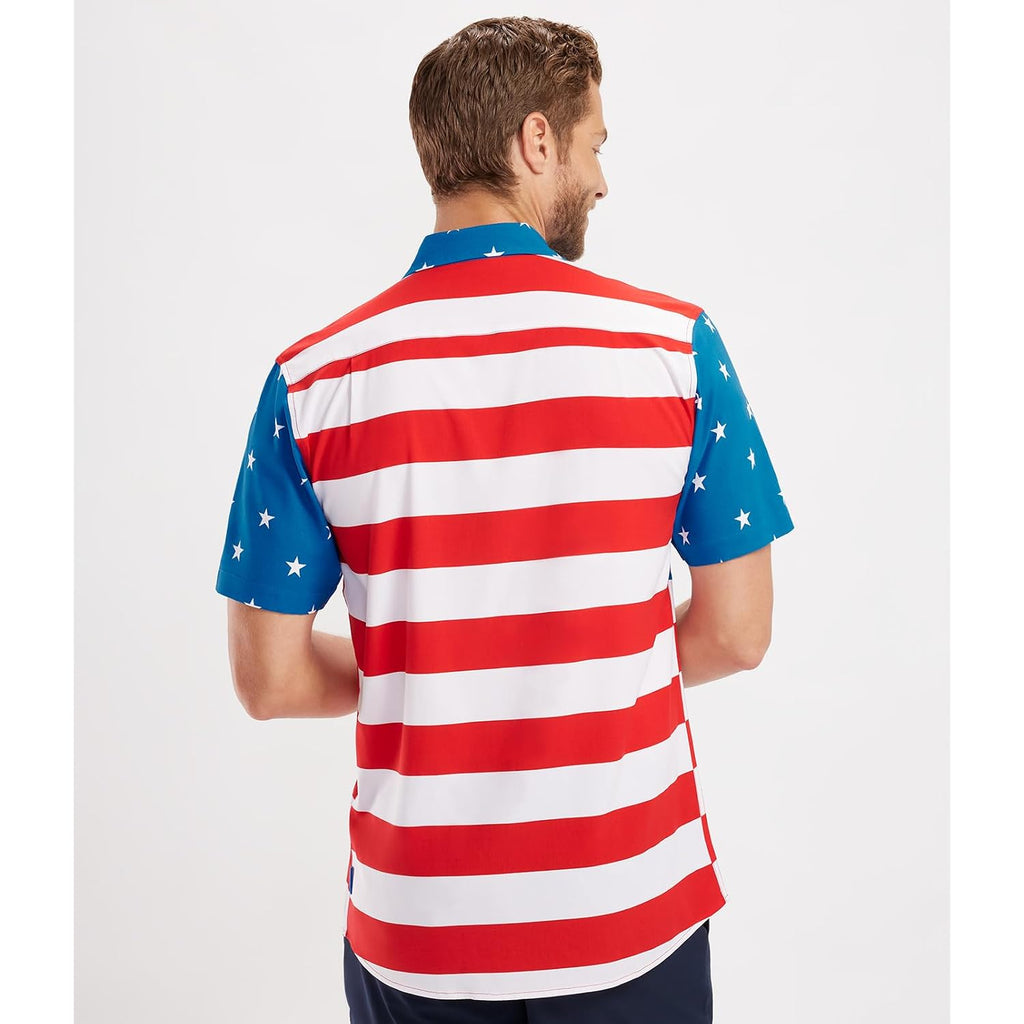 Tipsy Elves Patriotic Shirts For Men - Usa Short Sleeve Button Up American Flag Shirts For Men For 4Th Of July
