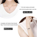 JIAYIQI Mother Sister Daughter Wife Charms Fit Charms Bracelet Necklace with Double Heart Love Charms 925 Sterling Silver Beads for Women Jewelry