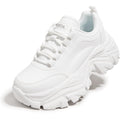 K Kip Wok Chunky Sneakers For Women Fashion Platform White Leather Casual Dad Shoes Comfortable Wedge Walking Sport Sneakers