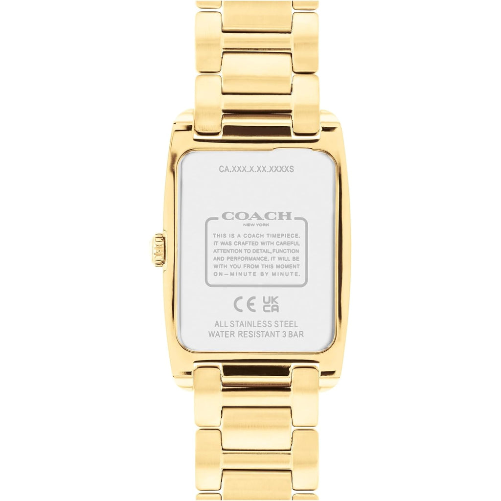 Coach Reese Women'S Watch - 2H Quartz Tank Watch With Crystal-Set Link Bracelet - Water Resistant 3 Atm/30 Meters - Gift For Her - Premium Fashion Timepiece For Every Occasion - 24Mm
