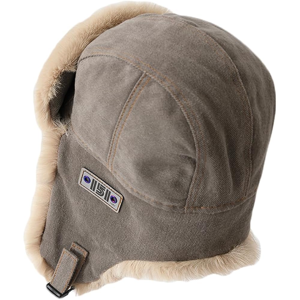 Winter Trapper Hat with Windproof Ear Flaps,Women Men Faux Fur Bomber Hat, Thermal Aviator Cap for Outdoor Skiing Hunting