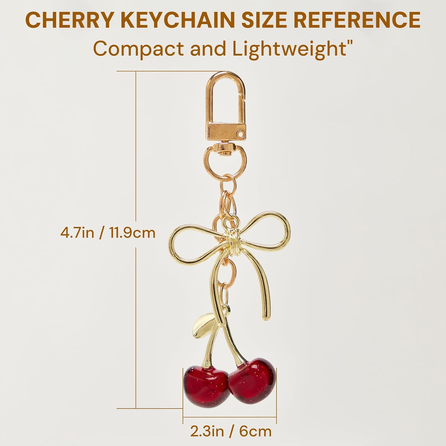 YDF Cherry Keychain Cute Bag Charm Women Leather Keyring Car Keys Gift Mother's Day Birthday Valentine's Purse Accessory