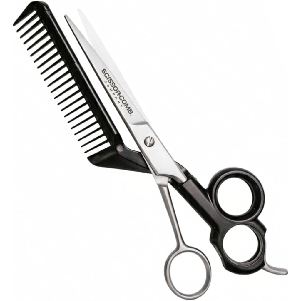 Scissor Comb 2 In 1 Hair Scissors With Comb Attached - Cut And Trim Hair At Home With Great Diy Hair Cutting Tool - Professional 440C Stainless Steel Shears With Comb