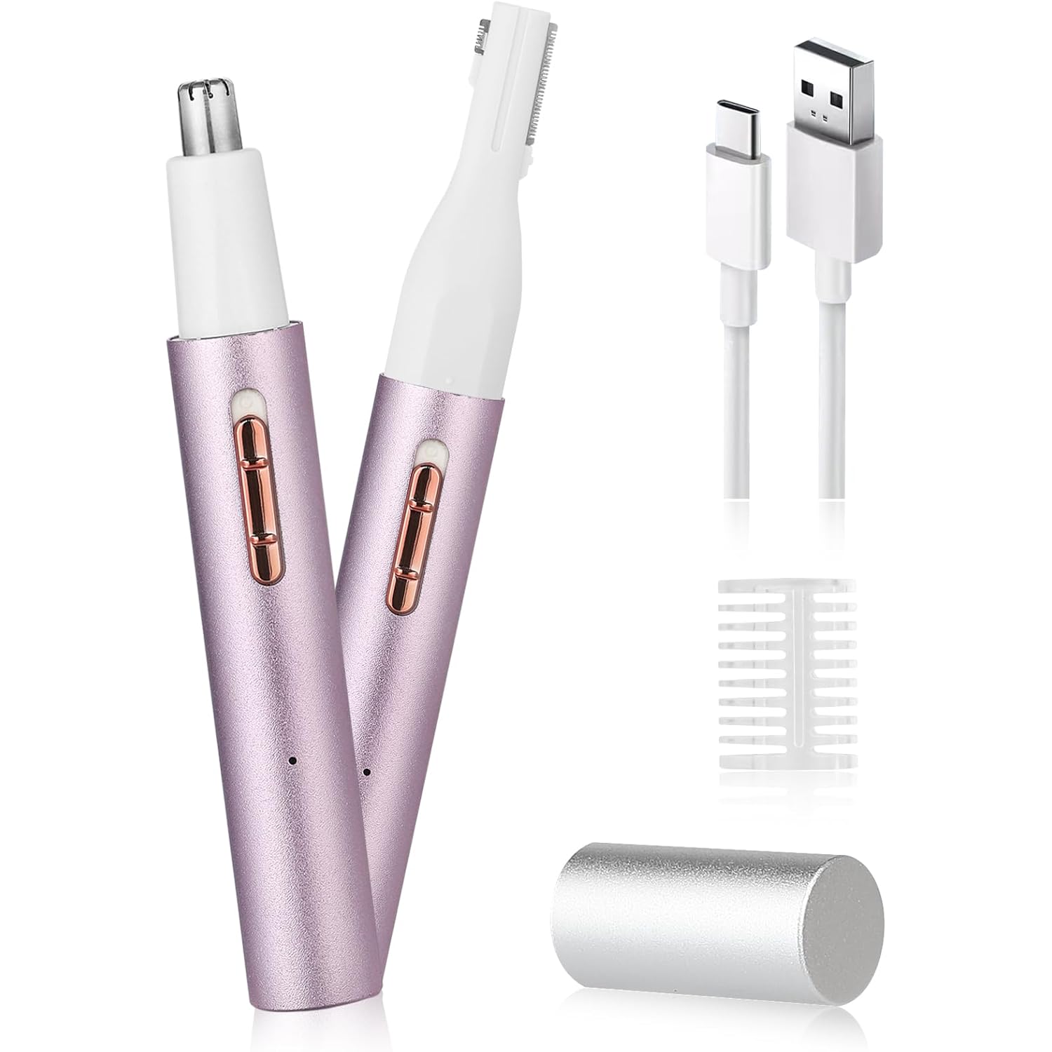 Yunmiss 2026 Rechargeable Nose and Ear Hair Trimmer for Women Men – Painless Facial and Eyebrow Hair Remover, Dual-Edge Blades, IPX7 Waterproof, Compact and Portable Electric Clipper