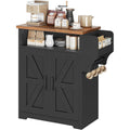 Coffee Bar Cabinet, Kitchen Island With Storage, Farmhouse Sideboard Buffet Cabinet With Dual-Purpose Floating Shelf And Hooks, For Restaurant, Living Room, Rustic Brown Kf22Br