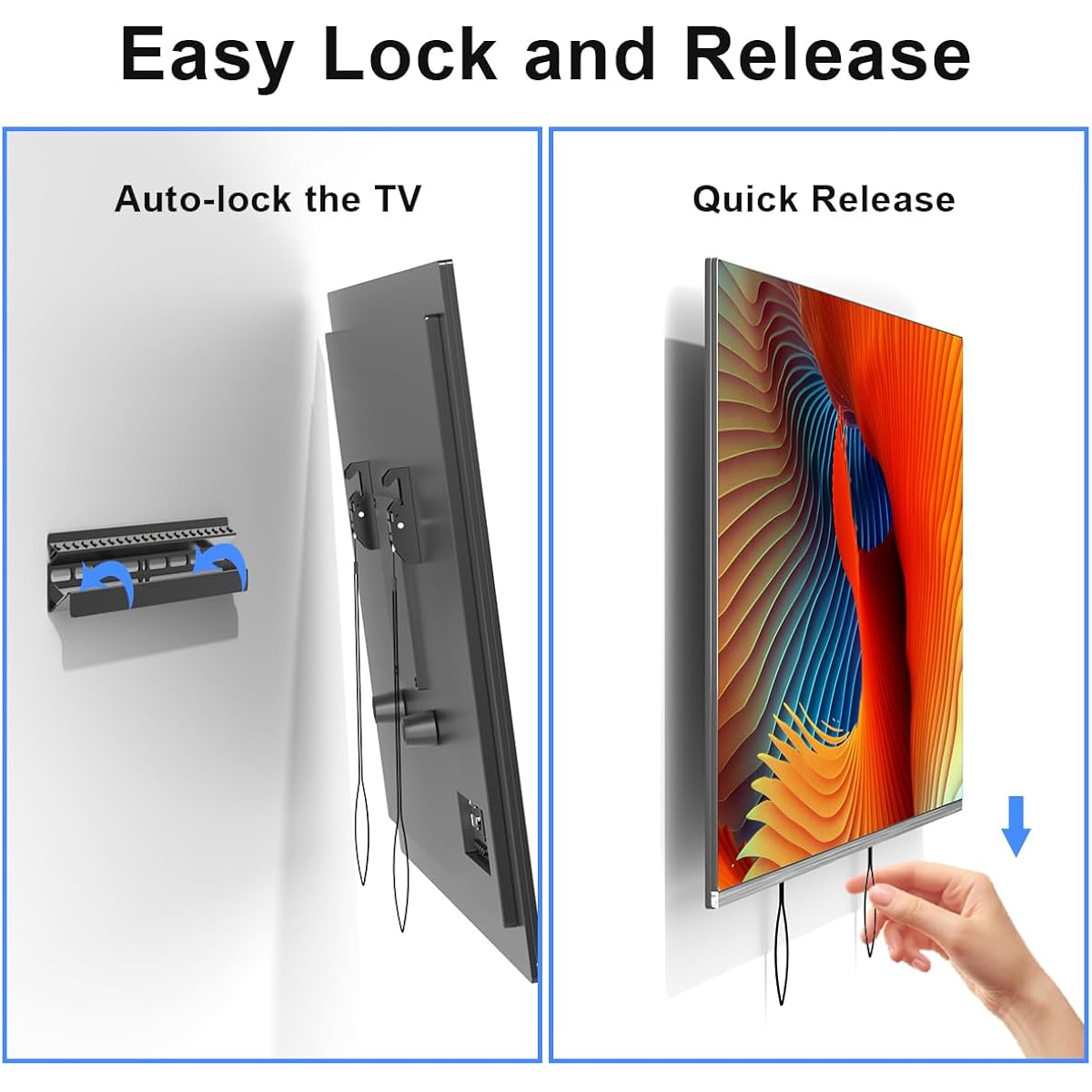 Suptek Studless Tv Wall Mount For Most 23-60 Inch Tvs Up To 99 Lbs, Low Profile No Drill Tv Mount, Drywall Bracket With Max Vesa 400X400Mm, No Stud, No Drill, Easy Install, Mf8