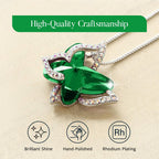 Butterfly Birthstone Crystal Necklace Mother's Day Present for Women Silver Tone Pendant Jewelry Made with Austrian Crystals Anniversary Birthday Gift 18"+2"