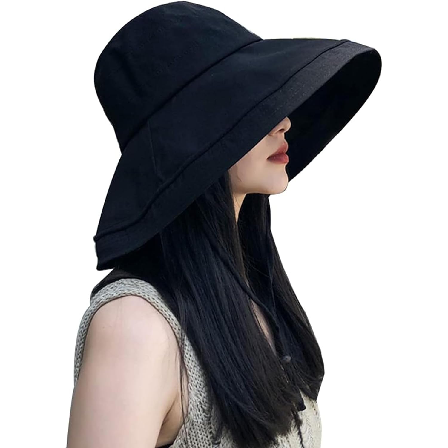 Wide Brim Sun Hat for Women, UV Protection Bucket Hat with Adjustable Strap, Packable Travel Friendly Summer Hat