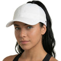 TOP-EX ChicPony™ UVCoolix Cooling UPF50+ Ponytail Thick Hair Womens Baseball Cap,Breathable Lightweight,Golf Running Sports White