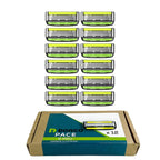 DORCO Pace 6 Pro - Six Blade Razor System with Trimmer - 12 Pack Refill (No Handle)