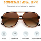 Aviator Sunglasses for Women, Polarized Sunglasses Women with UV Protection, 70s Retro Trendy Cruise Essentials 2026 3 Pack Oversized Aviator: Grey+brown+green