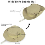 Unisex Wide-Brim Sun-Boonie-Hat Safari Foldable Fishing-Hat Upf Bucket-Hat