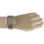 Peugeot Women Rectangle Dress Watch With Crystal Decorated Bezel, Roman Numerals And Bracelet