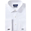French Cuff Wrinkle Free Dress Shirt For Men Regular Fit Long Sleeve Wrinkle Resistant Shirt