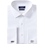 French Cuff Wrinkle Free Dress Shirt For Men Regular Fit Long Sleeve Wrinkle Resistant Shirt