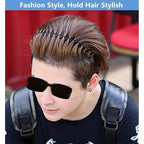 bodbop Metal Hair Band for Men Headband Women Bands Unisex Black Wavy Spring Outdoor Sports Headbands Men's Hoop Clips Accessories Simple Elastic Non Slip Head Headwear