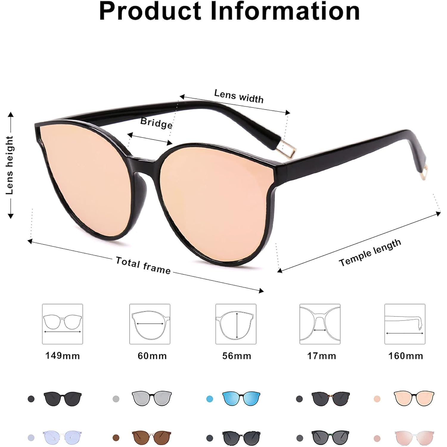 SOJOS Fashion Round Sunglasses for Women Men Oversized Vintage Shades SJ2057