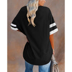 Ebifin Womens Oversized Tshirts V Neck Tee Shirts Half Sleeve Loose Fit T Shirt Cotton Tunic Tops