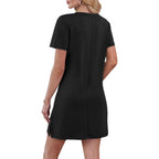 Rumia Summer Dresses For Women 2026 V-Neck Casual Sundresses T-Shirt Dress