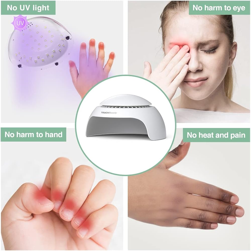 TOUCHBeauty Nail Dryer for Kids Teens Beginners: LED Fan & Light, Safe, Battery Powered, Non-Hands Tanned Version (TB-2130)