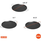 IMUSA 13.5in Carbon Steel Nonstick Round Comal with Metal Handles, Black