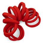 Cyndibands Seamless Hair Ties - Red - Gentle Hair Ties No Damage, Standard Size 1.5 Inch, Soft And Stretchy Nylon Fabric Ponytail Holders - 12 Count