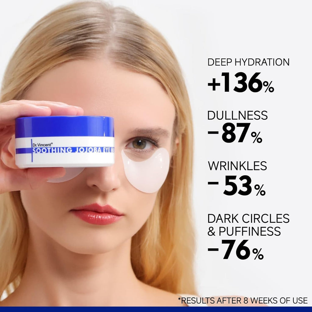 Peptide Jojoba Under Eye Patches, Collagen Eye Mask Instant Reduces Dark Circles And Puffiness, 60 Firming Undereye Hydrating & Cooling For Bags Treatment, Wrinkles, Vegan, No Fragrance