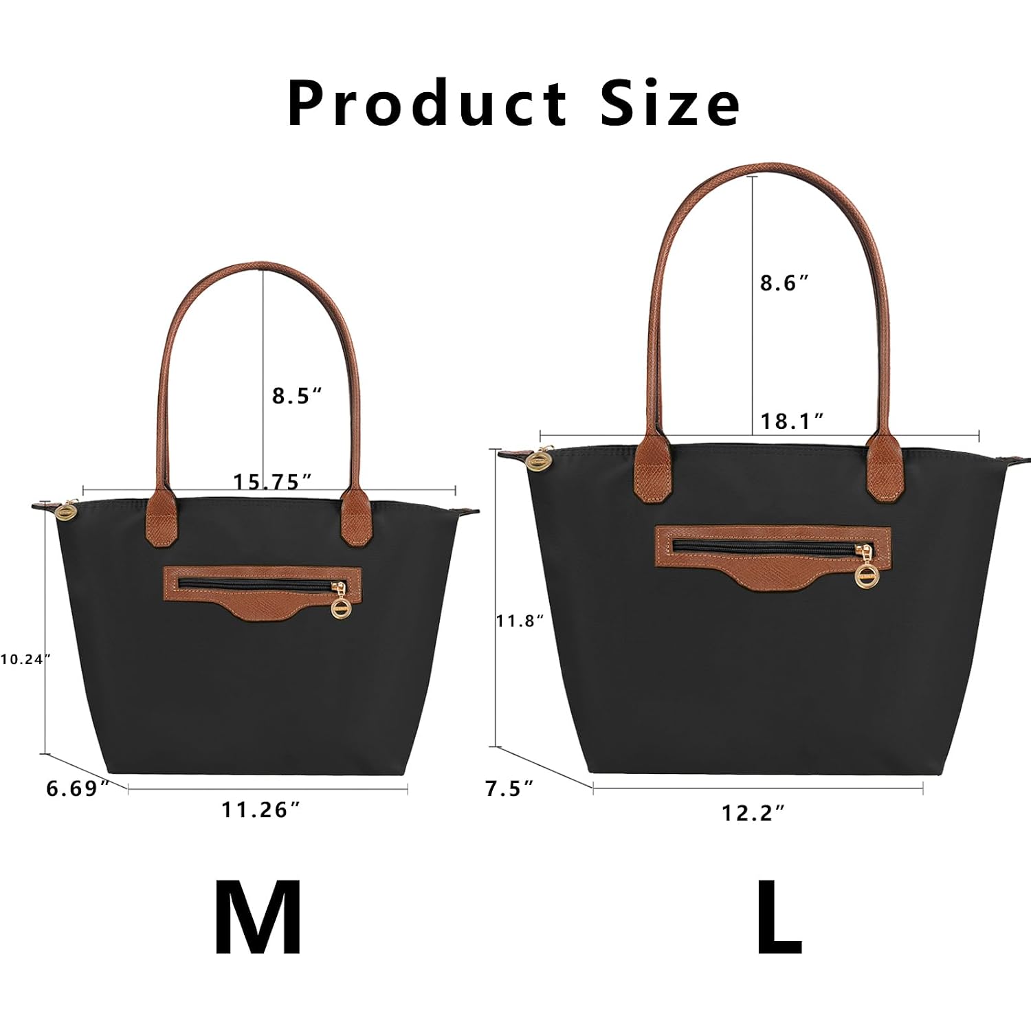 Waterproof Nylon Tote Bag For Women Lightweight Designer Handbag With Zipper Stylish And Durable Purse