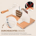 Sowkipe Manual Bread Slicer With Hand Crank, Classic Home Bread Slicer For Homemade Sourdough, Rotary Slicer With Adjustable Thickness, Premium Stainless Steel & Powerful Suction Cups (White)