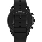Fossil Men's Gen 6 44mm Stainless Steel and Silicone Touchscreen Smart Watch, Color: Black (Model: FTW4061V)