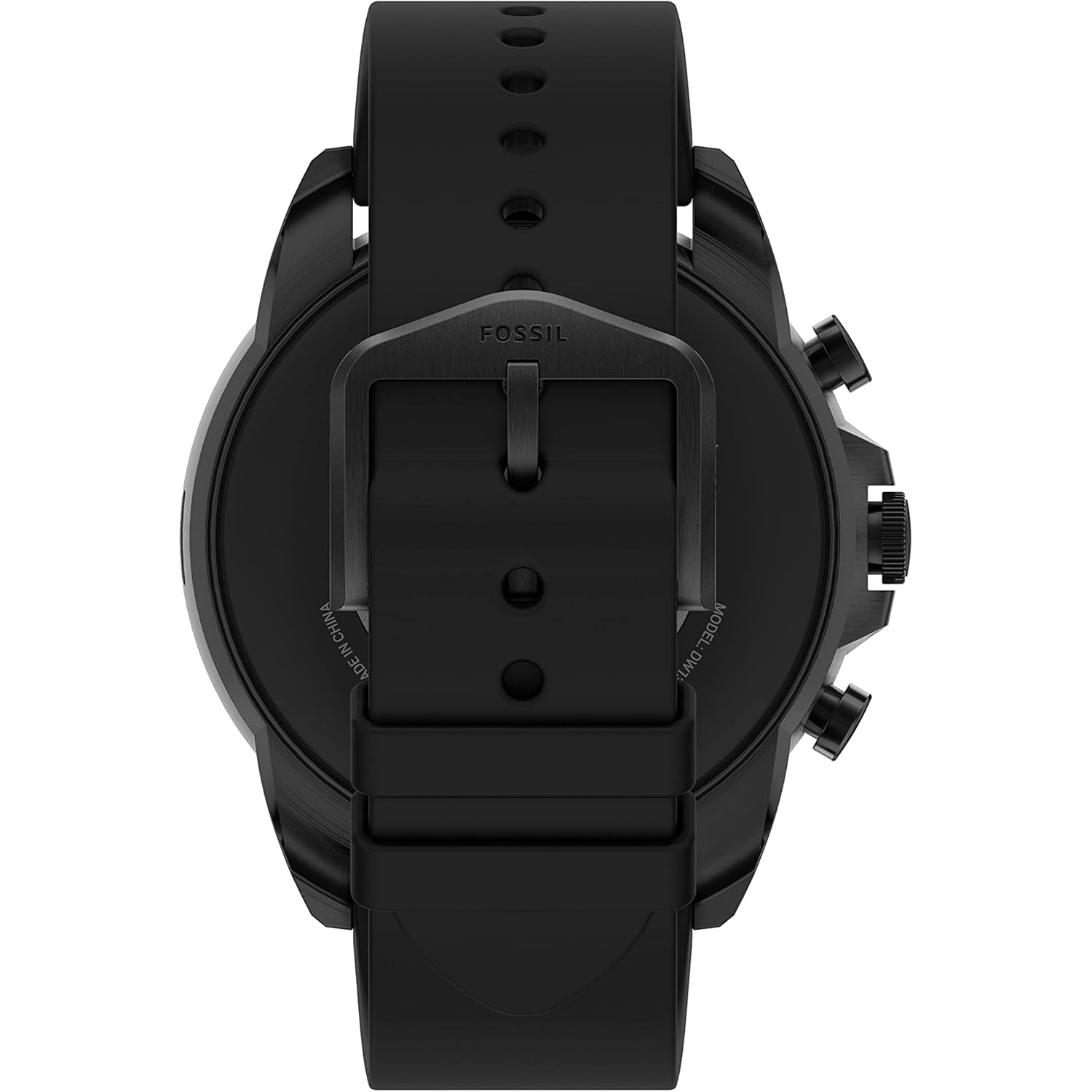 Fossil Men's Gen 6 44mm Stainless Steel and Silicone Touchscreen Smart Watch, Color: Black (Model: FTW4061V)