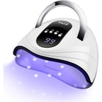 Sunrich UV Gel Nail Lamp 120W LED Nail Light Fast Dryer for Gel Polish Curing with 4 Timers Portable Handle Large Space Automatic Sensor (White)