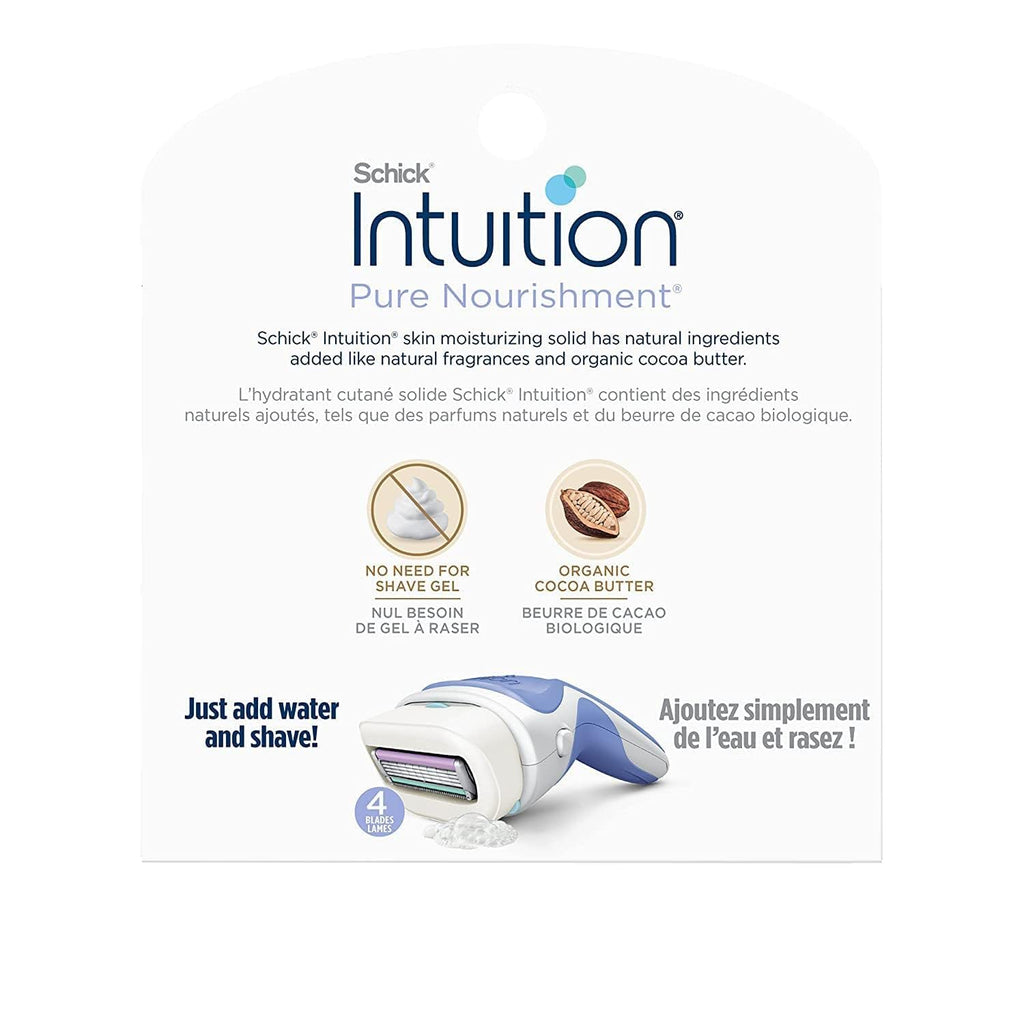 Schick Intuition Pure Nourishment with Organic Cocoa Butter 12 Cartridge Women's Razor Refills