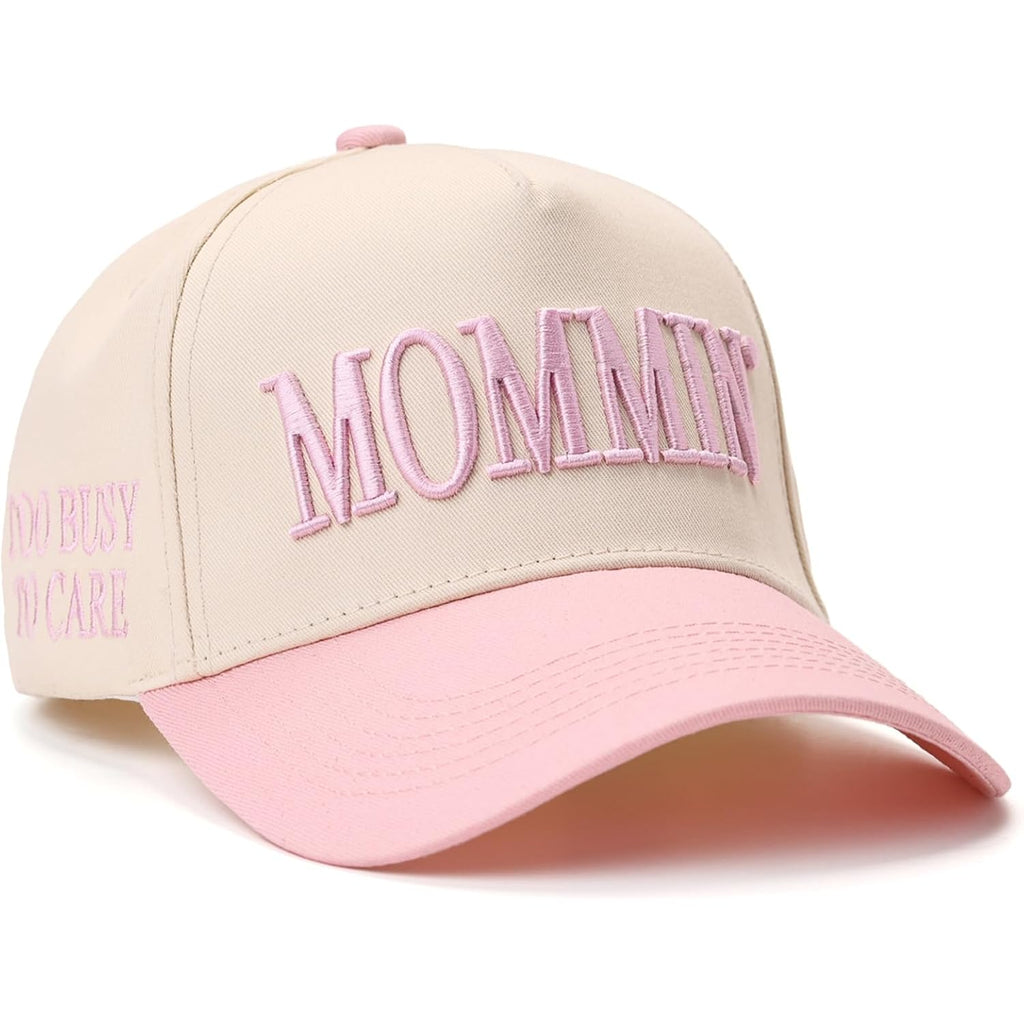 Mommin Trucker Hat, Mothers Day Mom Gifts for Women Baseball Baps Two-Tone Embroidery Mama Hats for Casual Wear M Pink