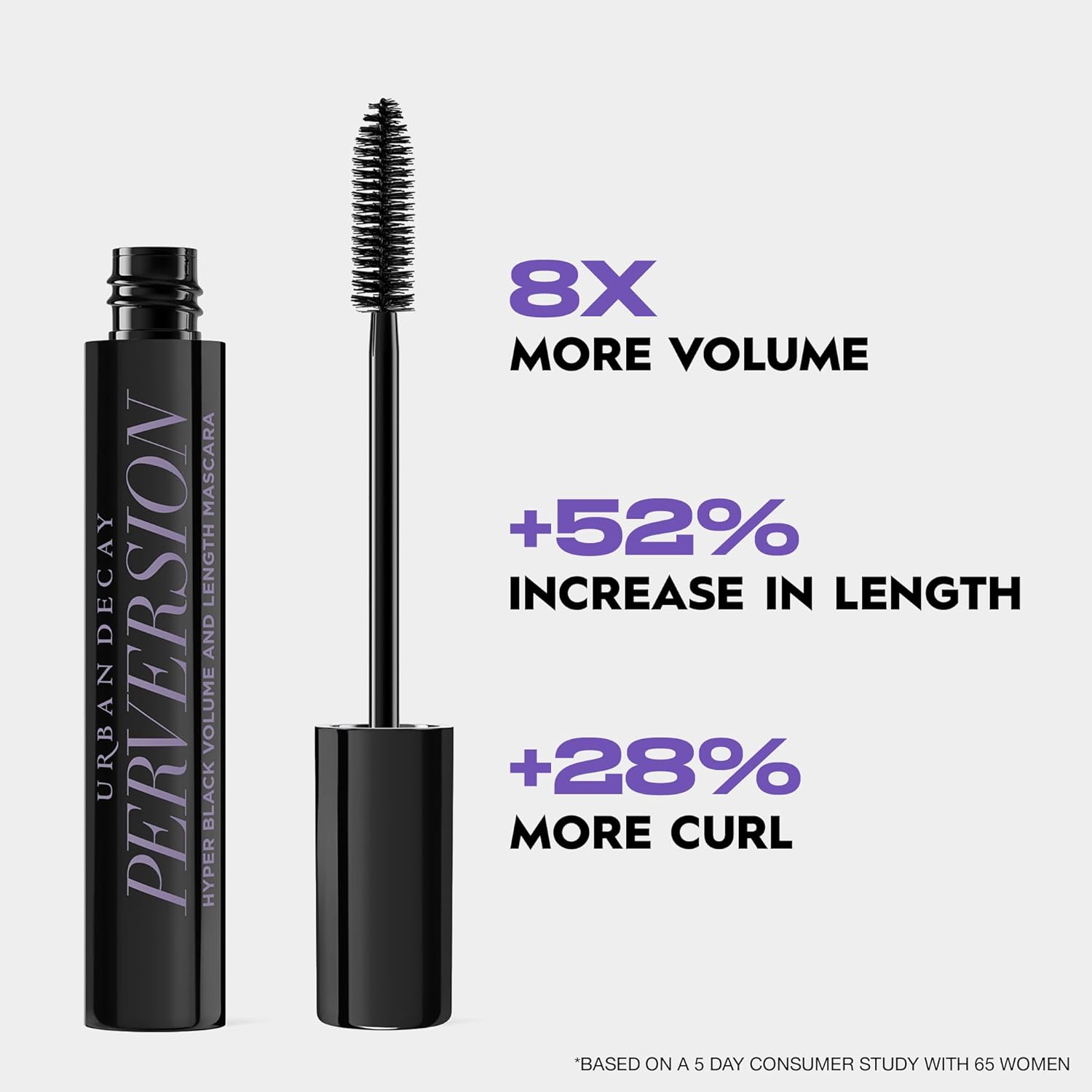 Urban Decay Perversion Volumizing Mascara - Black Lengthening & Volumizing Mascara, Smudge-Resistant, Flake-free, Up to 16HR Wear, Buildable, Curls & Separates Lashes, Vegan Formula, Cruelty-free