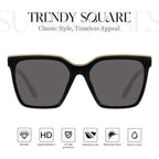 mosanana Square Trendy Polarized Oversized Sunglasses for Women Men 2025 UV400 MS52367