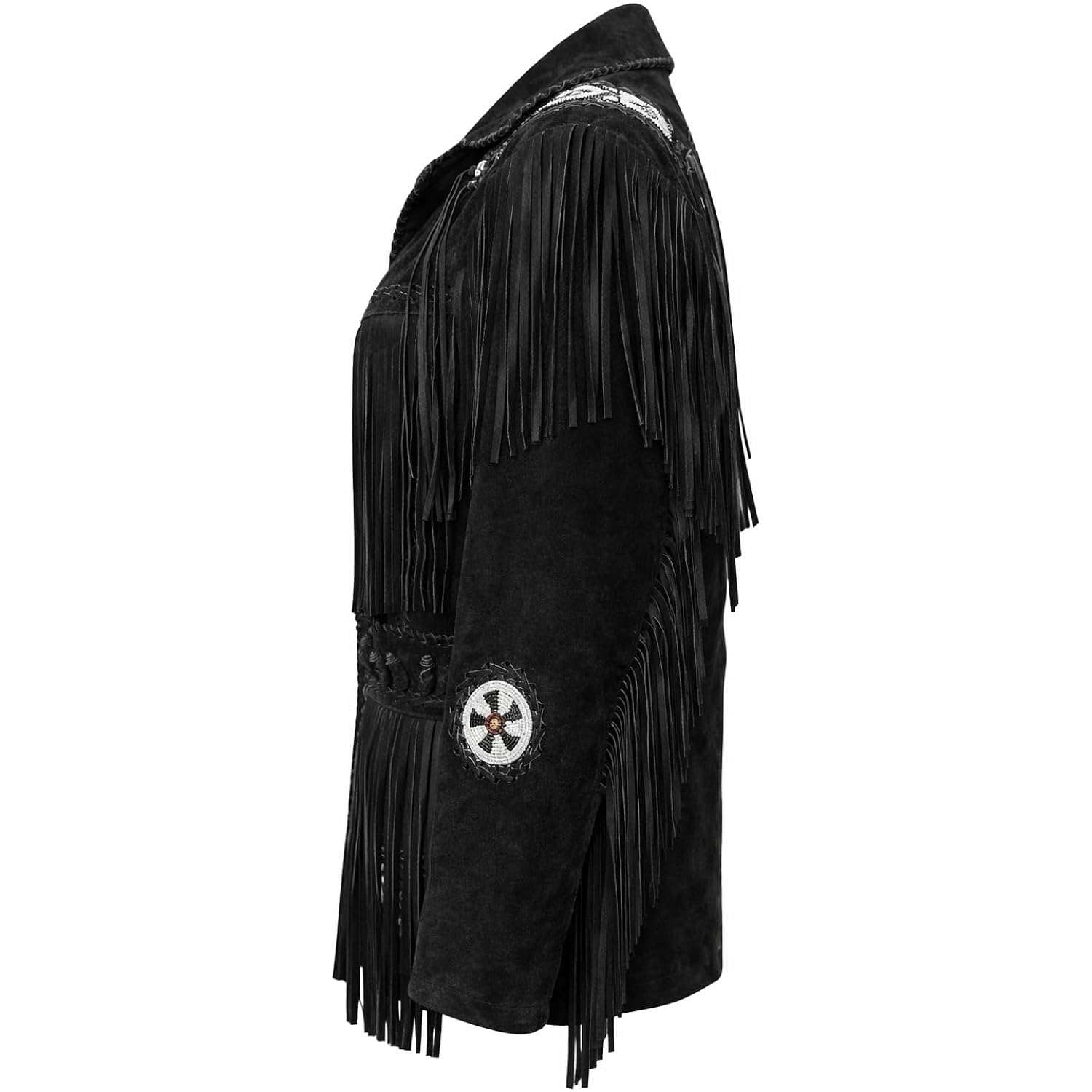 Women’S Western Fringe Suede Leather Jacket – Cowgirl Coat Beaded Epaulettes Southwestern Rodeo Style