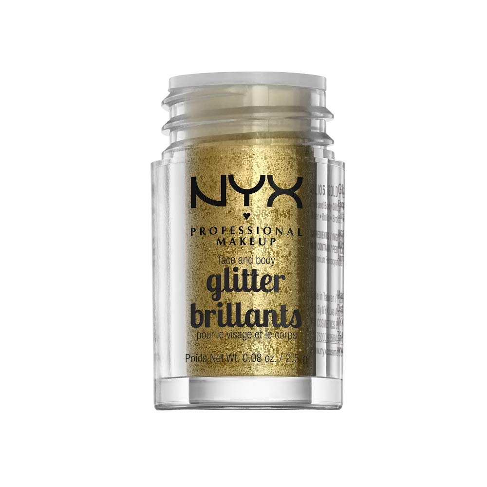 Nyx Professional Makeup Face & Body Glitter, Gold