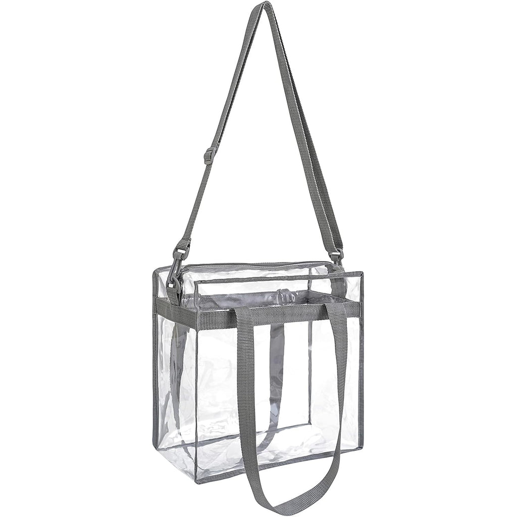 Bagail Clear Bags 12X6X12 Stadium Approved Clear Tote Bag With Zipper Closure Crossbody Shoulder Bag With Adjustable Strap