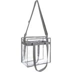 Bagail Clear Bags 12X6X12 Stadium Approved Clear Tote Bag With Zipper Closure Crossbody Shoulder Bag With Adjustable Strap
