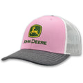 John Deere Pink/Grey/White Mesh Back Hat/Cap - LP87491