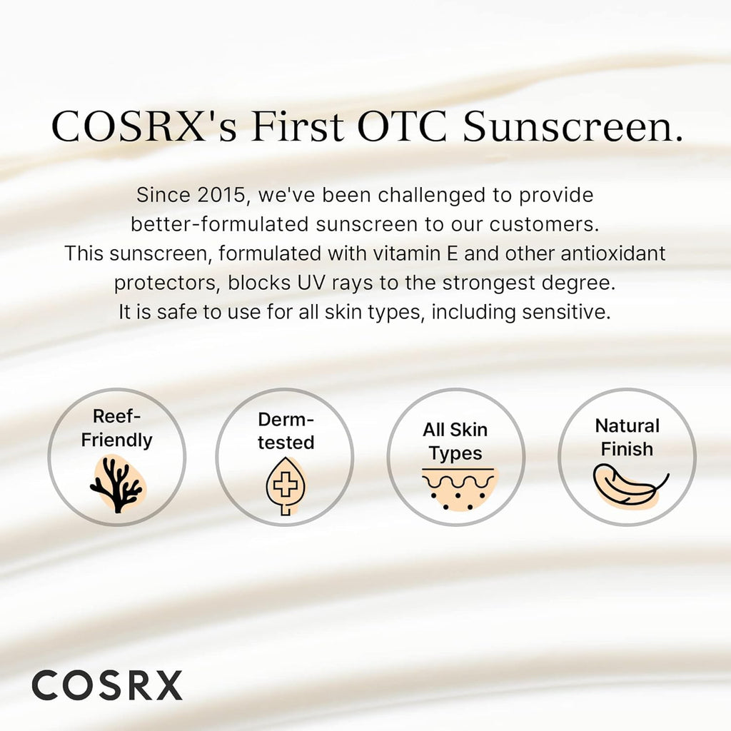 Cosrx Vitamin E Sunscreen For Oily Skin Spf 50, Natural Glow Face Sunscreen, Lightweight, Non-Sticky, No White Cast, Hydrating, Beach Essentials, Summer Travel Essentials, Korean Skincare,1.69 Fl Oz