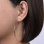 Cocadant Big Gold Hoop Earrings for Women Girls,Dainty 14k Gold Hypoallergenic Rose Gold Silver Hoop Earrings with 925 Sterling Silver Post,Stainless Steel Large Hoop Earrings