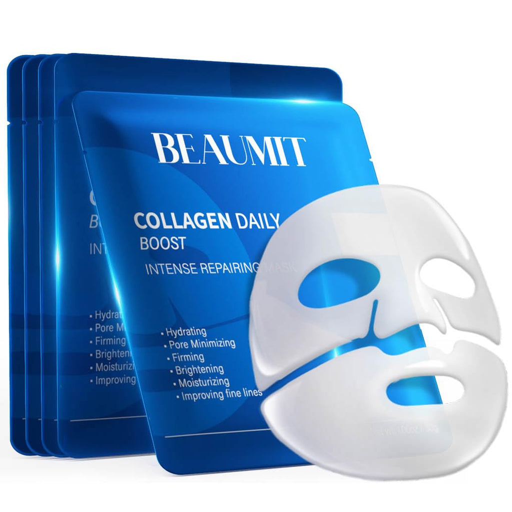 Okela 7 Pack Collagen Hydrogel Face Mask Overnight- Deep Hydrating & Lifting Facial Mask For Firming, Brightening & Moisturizing, Revitalizing Skincare Treatment Gift For Women
