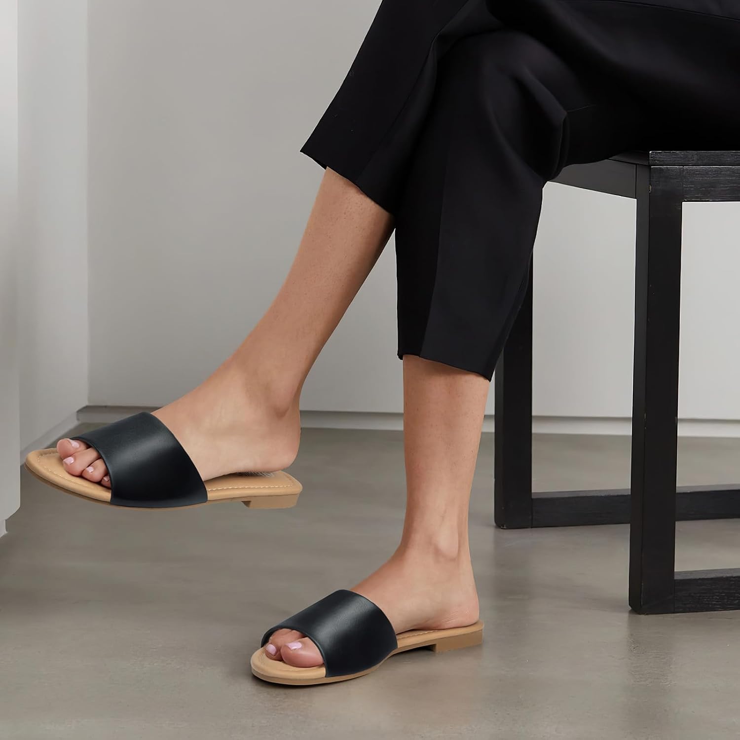 Athmile Sandals For Women 2026 One Band Womens Sandals Dressy Open Toe Flats Summer Slides For Casual Party Cute Beach
