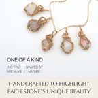 Designs by Nature Gems Raw Pendant Necklace – Wedding Gift Jewelry, 18" 14k Gold Filled Chain